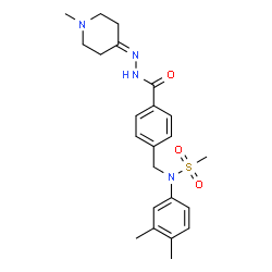 ChemSpider 2D Image | N-(3,4-Dimethylphenyl)-N-(4-{[2-(1-methyl-4-piperidinylidene)hydrazino]carbonyl}benzyl)methanesulfonamide | C23H30N4O3S
