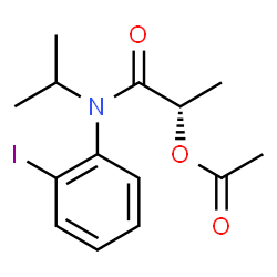 ChemSpider 2D Image | (2S)-1-[(2-Iodophenyl)(isopropyl)amino]-1-oxo-2-propanyl acetate | C14H18INO3