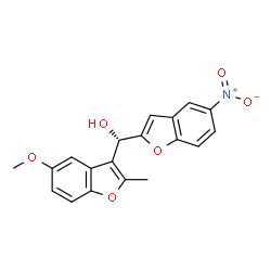 ChemSpider 2D Image | (S)-(5-Methoxy-2-methyl-1-benzofuran-3-yl)(5-nitro-1-benzofuran-2-yl)methanol | C19H15NO6