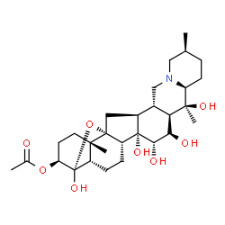 ChemSpider 2D Image | (3beta,4alpha,15alpha,16beta)-4,14,15,16,20-Pentahydroxy-4,9-epoxycevan-3-yl acetate | C29H45NO8