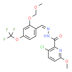 ChemSpider 2D Image | 3-Chloro-6-methoxy-N'-{(Z)-[2-(methoxymethoxy)-4-(trifluoromethoxy)phenyl]methylene}-2-pyridinecarbohydrazide | C17H15ClF3N3O5