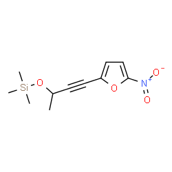 ChemSpider 2D Image | Trimethyl{[4-(5-nitro-2-furyl)-3-butyn-2-yl]oxy}silane | C11H15NO4Si