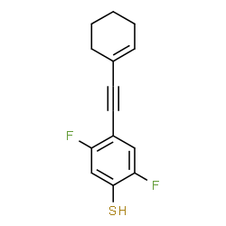 ChemSpider 2D Image | 4-(1-Cyclohexen-1-ylethynyl)-2,5-difluorobenzenethiol | C14H12F2S