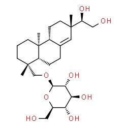 ChemSpider 2D Image | (5beta,9beta,10alpha,13alpha,15R)-15,16-Dihydroxypimar-8(14)-en-18-yl beta-D-glucopyranoside | C26H44O8