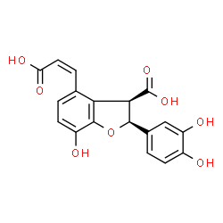 ChemSpider 2D Image | (2S,3R)-4-[(Z)-2-Carboxyvinyl]-2-(3,4-dihydroxyphenyl)-7-hydroxy-2,3-dihydro-1-benzofuran-3-carboxylic acid | C18H14O8
