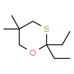 ChemSpider 2D Image | 2,2-Diethyl-5,5-dimethyl-1,3-oxathiane | C10H20OS