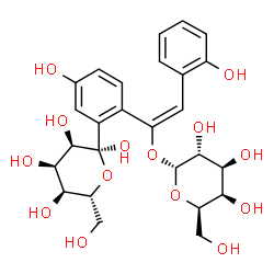 ChemSpider 2D Image | 1-C-{2-[(E)-1-(alpha-D-Galactopyranosyloxy)-2-(2-hydroxyphenyl)vinyl]-5-hydroxyphenyl}-beta-D-allopyranose | C26H32O14