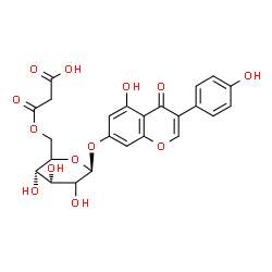 ChemSpider 2D Image | 5-Hydroxy-3-(4-hydroxyphenyl)-4-oxo-4H-chromen-7-yl 6-O-(carboxyacetyl)-beta-D-erythro-hexopyranoside | C24H22O13