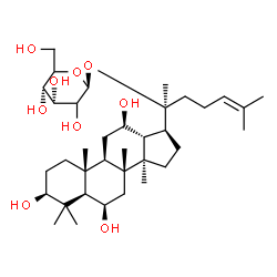 ChemSpider 2D Image | (3beta,6beta,12beta)-3,6,12-Trihydroxydammar-24-en-20-yl beta-D-erythro-hexopyranoside | C36H62O9