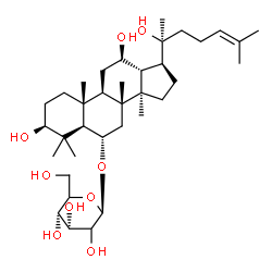ChemSpider 2D Image | (3beta,6alpha,12beta)-3,12,20-Trihydroxydammar-24-en-6-yl beta-D-erythro-hexopyranoside | C36H62O9