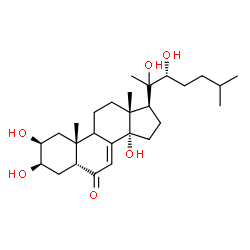 ChemSpider 2D Image | (2beta,3beta,5beta,9xi,20S,22R)-2,3,14,20,22-Pentahydroxycholest-7-en-6-one | C27H44O6