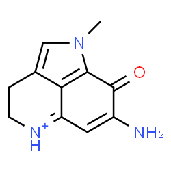 ChemSpider 2D Image | 7-Amino-1-methyl-8-oxo-1,3,4,8-tetrahydropyrrolo[4,3,2-de]quinolin-5-ium | C11H12N3O