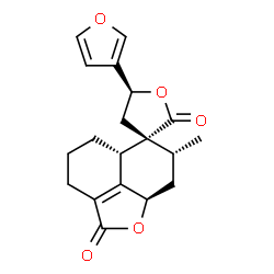 ChemSpider 2D Image | (3R,5S,5a'S,7'R,8a'R)-5-(3-Furyl)-7'-methyl-3',4,5,5',5a',7',8',8a'-octahydrospiro[furan-3,6'-naphtho[1,8-bc]furan]-2,2'(4'H)-dione | C19H20O5