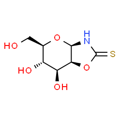 ChemSpider 2D Image | (3aR,5R,6S,7S,7aS)-6,7-Dihydroxy-5-(hydroxymethyl)hexahydro-2H-pyrano[2,3-d][1,3]oxazole-2-thione | C7H11NO5S