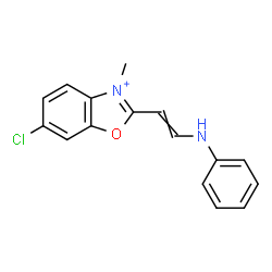 ChemSpider 2D Image | 2-(2-Anilinovinyl)-6-chloro-3-methyl-1,3-benzoxazol-3-ium | C16H14ClN2O