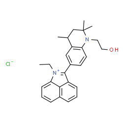 ChemSpider 2D Image | 1-Ethyl-2-[1-(2-hydroxyethyl)-2,2,4-trimethyl-1,2,3,4-tetrahydro-6-quinolinyl]benzo[cd]indolium chloride | C27H31ClN2O