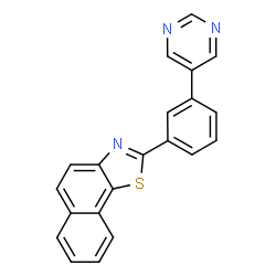 ChemSpider 2D Image | 2-[3-(5-Pyrimidinyl)phenyl]naphtho[2,1-d][1,3]thiazole | C21H13N3S