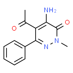 ChemSpider 2D Image | 5-Acetyl-4-amino-2-methyl-6-phenyl-3(2H)-pyridazinone | C13H13N3O2