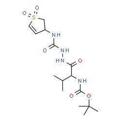 ChemSpider 2D Image | 2-Methyl-2-propanyl (1-{2-[(1,1-dioxido-2,3-dihydro-3-thiophenyl)carbamoyl]hydrazino}-3-methyl-1-oxo-2-butanyl)carbamate (non-preferred name) | C15H26N4O6S