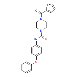 ChemSpider 2D Image | 4-(2-Furoyl)-N-(4-phenoxyphenyl)-1-piperazinecarbothioamide | C22H21N3O3S