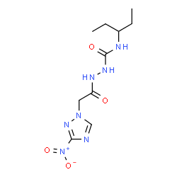 ChemSpider 2D Image | 2-[(3-Nitro-1H-1,2,4-triazol-1-yl)acetyl]-N-(3-pentanyl)hydrazinecarboxamide | C10H17N7O4
