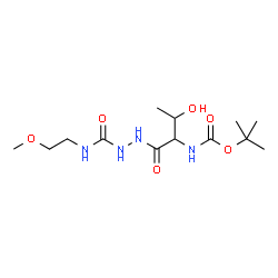 ChemSpider 2D Image | 2-Methyl-2-propanyl (3-hydroxy-1-{2-[(2-methoxyethyl)carbamoyl]hydrazino}-1-oxo-2-butanyl)carbamate (non-preferred name) | C13H26N4O6
