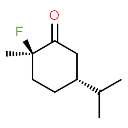 ChemSpider 2D Image | (2R,5R)-2-Fluoro-5-isopropyl-2-methylcyclohexanone | C10H17FO