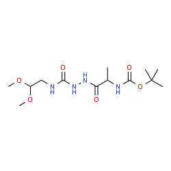 ChemSpider 2D Image | 2-Methyl-2-propanyl (1-{2-[(2,2-dimethoxyethyl)carbamoyl]hydrazino}-1-oxo-2-propanyl)carbamate (non-preferred name) | C13H26N4O6