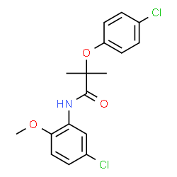 ChemSpider 2D Image | N-(5-Chloro-2-methoxyphenyl)-2-(4-chlorophenoxy)-2-methylpropanamide | C17H17Cl2NO3