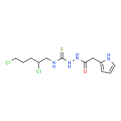 ChemSpider 2D Image | N-(2,5-Dichloropentyl)-2-(1H-pyrrol-2-ylacetyl)hydrazinecarbothioamide | C12H18Cl2N4OS