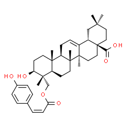 ChemSpider 2D Image | (3beta)-3-Hydroxy-23-{[(2Z)-3-(4-hydroxyphenyl)-2-propenoyl]oxy}olean-12-en-28-oic acid | C39H54O6