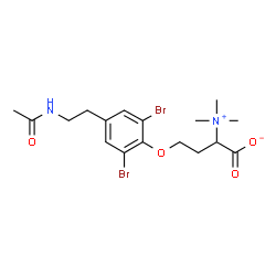 ChemSpider 2D Image | 4-[4-(2-Acetamidoethyl)-2,6-dibromophenoxy]-2-(trimethylammonio)butanoate | C17H24Br2N2O4