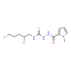 ChemSpider 2D Image | N-(2,5-Dichloropentyl)-2-[(1-methyl-1H-pyrrol-2-yl)carbonyl]hydrazinecarbothioamide | C12H18Cl2N4OS