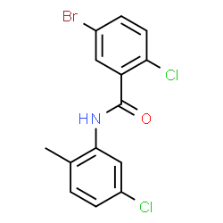 ChemSpider 2D Image | 5-Bromo-2-chloro-N-(5-chloro-2-methylphenyl)benzamide | C14H10BrCl2NO