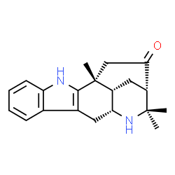 ChemSpider 2D Image | (1R,12R,15S,17S)-1,14,14-Trimethyl-3,13-diazapentacyclo[13.2.2.0~2,10~.0~4,9~.0~12,17~]nonadeca-2(10),4,6,8-tetraen-19-one | C20H24N2O