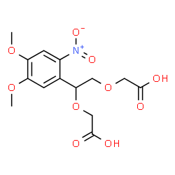 ChemSpider 2D Image | 2,2'-{[1-(4,5-Dimethoxy-2-nitrophenyl)-1,2-ethanediyl]bis(oxy)}diacetic acid | C14H17NO10
