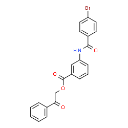 ChemSpider 2D Image | 2-Oxo-2-phenylethyl 3-[(4-bromobenzoyl)amino]benzoate | C22H16BrNO4