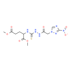 ChemSpider 2D Image | Dimethyl N-({2-[(3-nitro-1H-1,2,4-triazol-1-yl)acetyl]hydrazino}carbonothioyl)glutamate | C12H17N7O7S