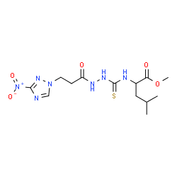 ChemSpider 2D Image | Methyl N-({2-[3-(3-nitro-1H-1,2,4-triazol-1-yl)propanoyl]hydrazino}carbonothioyl)leucinate | C13H21N7O5S