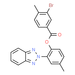 ChemSpider 2D Image | 2-(2H-Benzotriazol-2-yl)-4-methylphenyl 3-bromo-4-methylbenzoate | C21H16BrN3O2