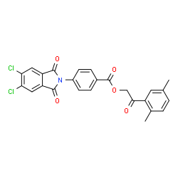 ChemSpider 2D Image | 2-(2,5-Dimethylphenyl)-2-oxoethyl 4-(5,6-dichloro-1,3-dioxo-1,3-dihydro-2H-isoindol-2-yl)benzoate | C25H17Cl2NO5