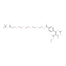 ChemSpider 2D Image | Ethyl 6-{4-[(17,17-dimethyl-15-oxo-3,6,9,12,16-pentaoxaoctadec-1-yl)carbamoyl]phenyl}-4-methyl-2-thioxo-1,2,3,4-tetrahydro-5-pyrimidinecarboxylate | C30H45N3O9S