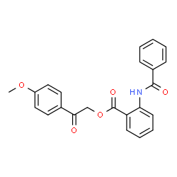 ChemSpider 2D Image | 2-(4-Methoxyphenyl)-2-oxoethyl 2-(benzoylamino)benzoate | C23H19NO5