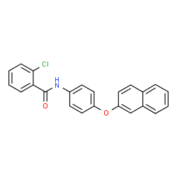 ChemSpider 2D Image | 2-Chloro-N-[4-(2-naphthyloxy)phenyl]benzamide | C23H16ClNO2