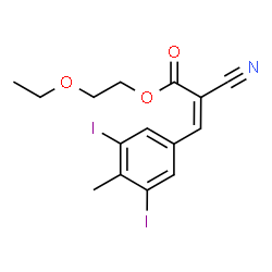 ChemSpider 2D Image | 2-Ethoxyethyl (2Z)-2-cyano-3-(3,5-diiodo-4-methylphenyl)acrylate | C15H15I2NO3
