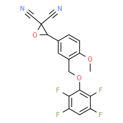 ChemSpider 2D Image | 3-{4-Methoxy-3-[(2,3,5,6-tetrafluorophenoxy)methyl]phenyl}-2,2-oxiranedicarbonitrile | C18H10F4N2O3