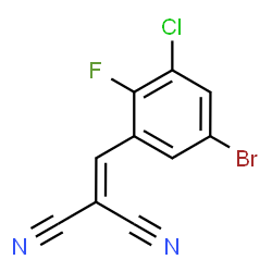 ChemSpider 2D Image | (5-Bromo-3-chloro-2-fluorobenzylidene)malononitrile | C10H3BrClFN2