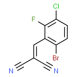 ChemSpider 2D Image | (6-Bromo-3-chloro-2-fluorobenzylidene)malononitrile | C10H3BrClFN2