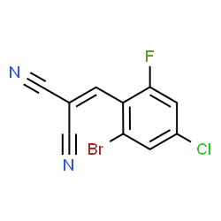 ChemSpider 2D Image | (2-Bromo-4-chloro-6-fluorobenzylidene)malononitrile | C10H3BrClFN2