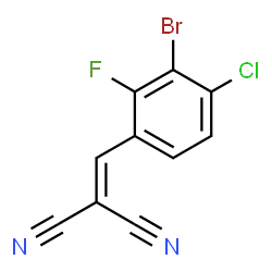 ChemSpider 2D Image | (3-Bromo-4-chloro-2-fluorobenzylidene)malononitrile | C10H3BrClFN2